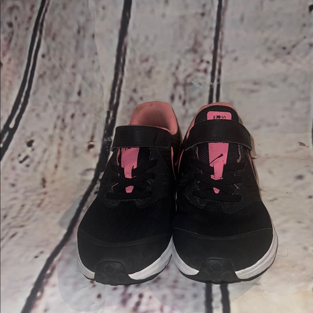 Kids Black and Pink Athletic Shoes